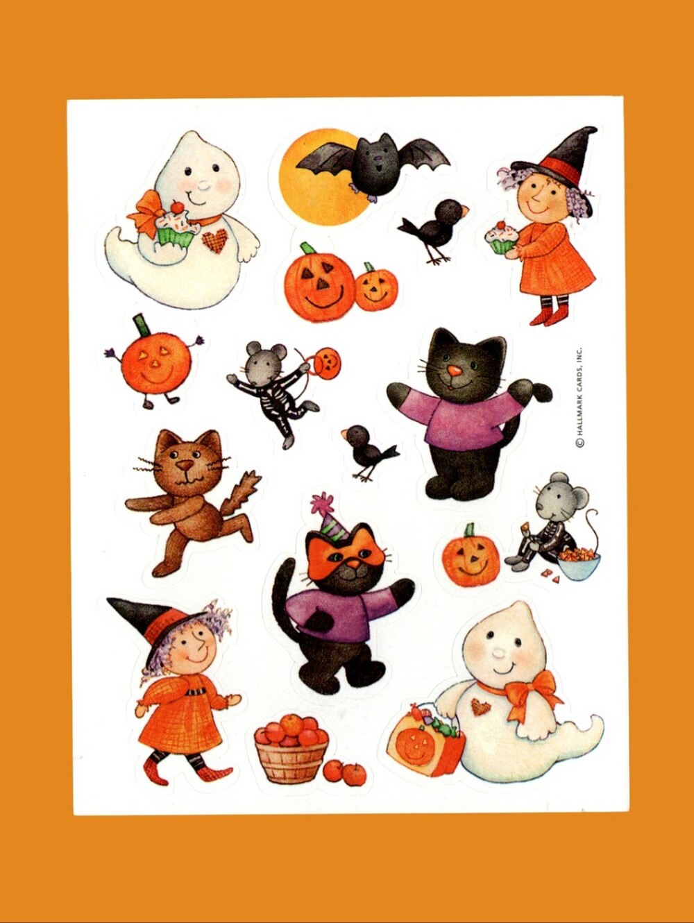 Hallmark Halloween Party Trick or Treat Vintage Sticker Sheet